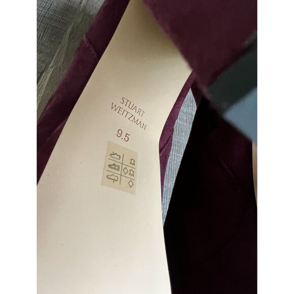 Stuart Weitzman Red/Burgundy Suede Platform Boots Size 9.5 - Picture 4 of 8